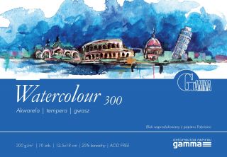 Blok Watercolour 300 g, 10 ark Gamma - 12,5 x 18 cm