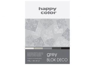Blok Deco Happy Color A4 170 g, 20 ark  - Szary
