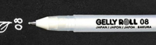 Biały długopis żelowy Gelly Roll Sakura - 08 – 0,4 mm