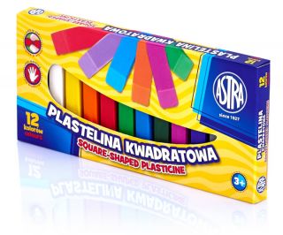 Plastelina Astra  - 12 kolorów - kwadratowa