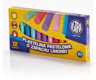 Plastelina Astra  - 12 kolorów - pastelowa o zapachu limonki