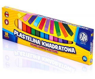 Plastelina Astra  - 18 kolorów - kwadratowa