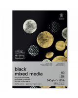 Czarny blok Mixed Media 200 g, 25 ark, Winsor & Newton - A3 29,7 x 42 cm