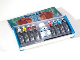 Zestaw farb akrylowych Polycolor - Intro Set 8 x 20 ml + medium 75 ml